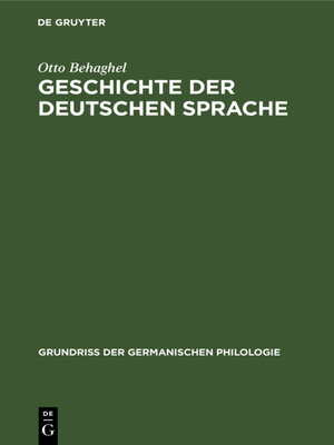 cover image of Geschichte der deutschen Sprache